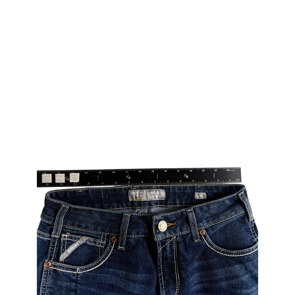 Ariat Rebar Carpenter Jeans Womens 28L Blue Denim Mid Rise Workwear Straight Leg - Picture 4 of 6